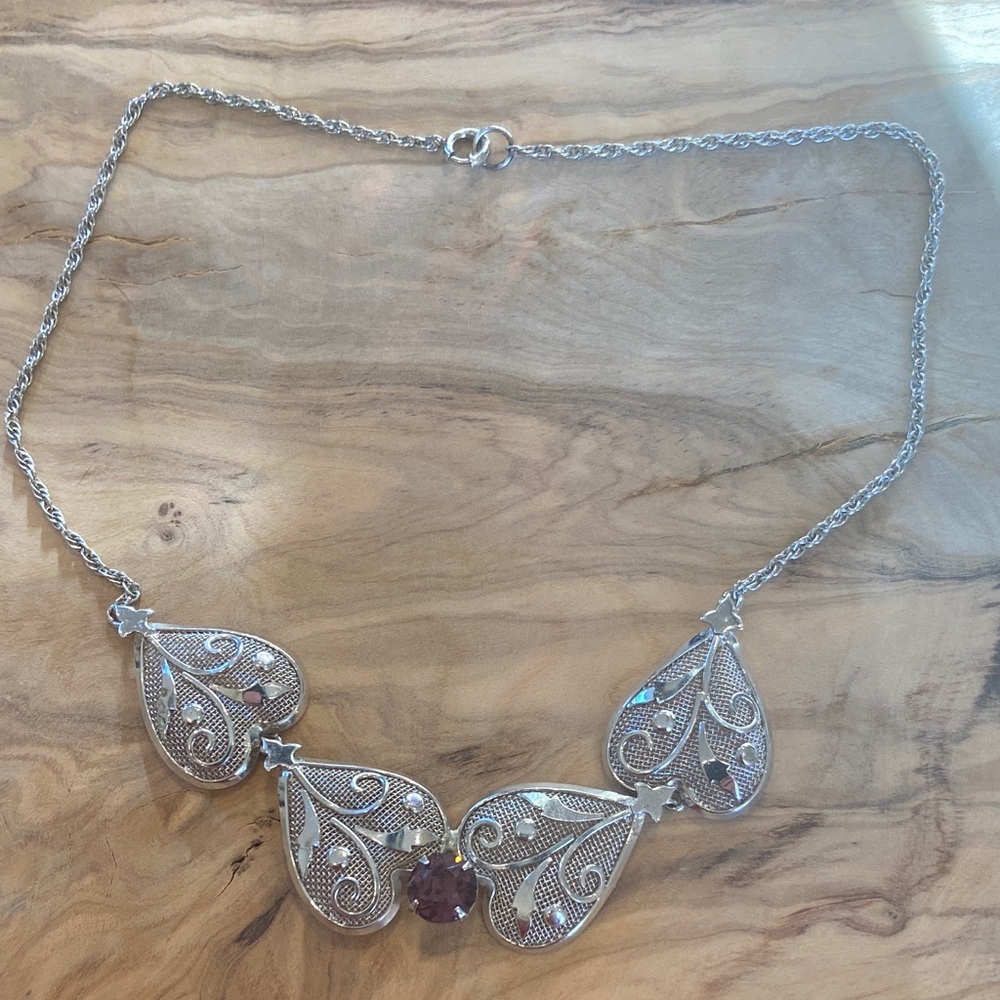 Vintage Bond Boyd Sterling Necklace with an Amethyst.